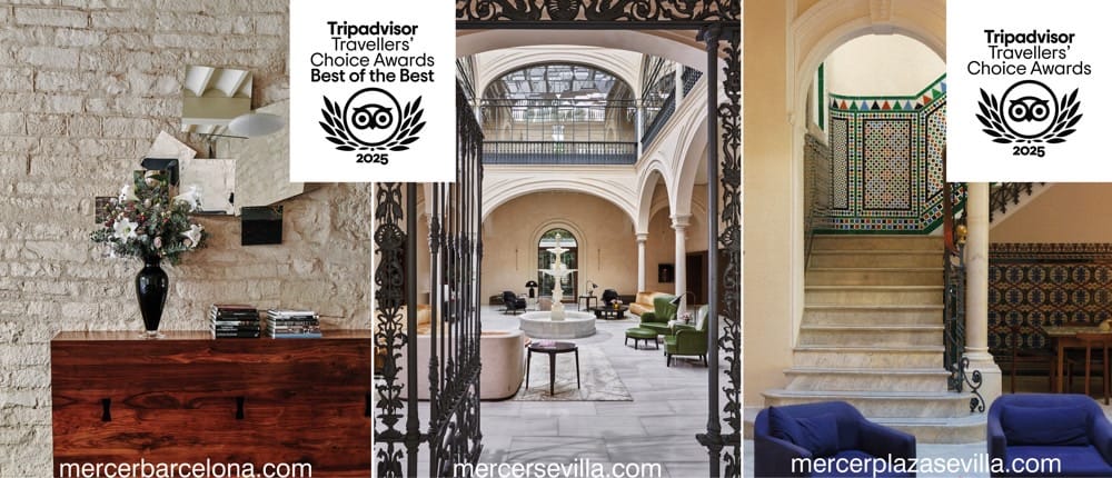 Tripadvisor Travelers Choice Awards Best of the Best 2025 Mercer Barcelona & Mercer Sevilla & Mercer Plaza Sevilla
